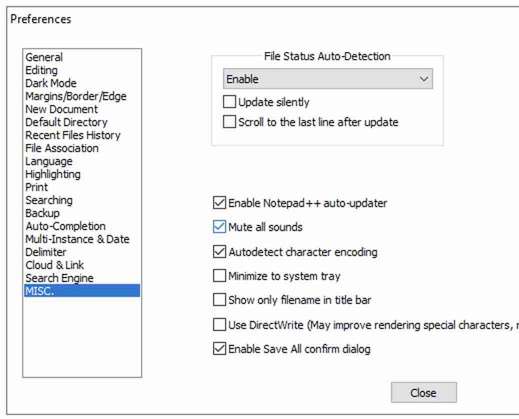 How to mute all sounds in Notepad++